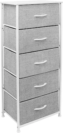 Front. Sorbus - Sorbus Nightstand with 5 Drawers, Tall Storage Dresser Tower Organizer for Bedroom, Hallway, Closet, College Dorm - White.