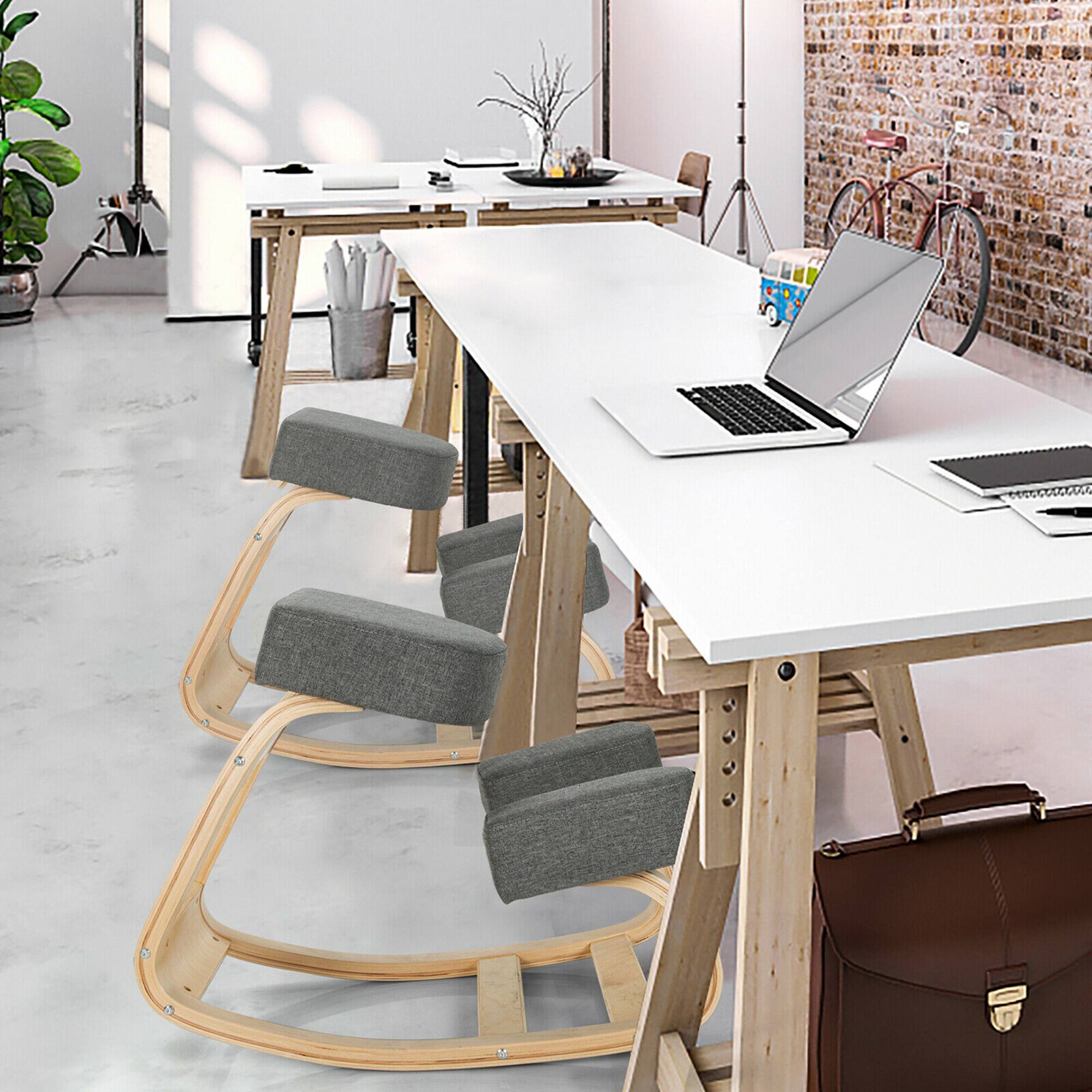 Alt View 8. Gymax - Gymax Ergonomic Kneeling Chair Rocking Stool Upright Posture Office Furniture Grey - Grey.