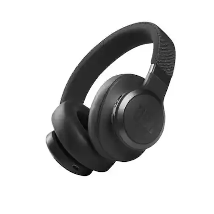 Front. JBL - JBL Live 660NC Wireless Bluetooth Over-ear Noise-cancelling Headphones - Black -.