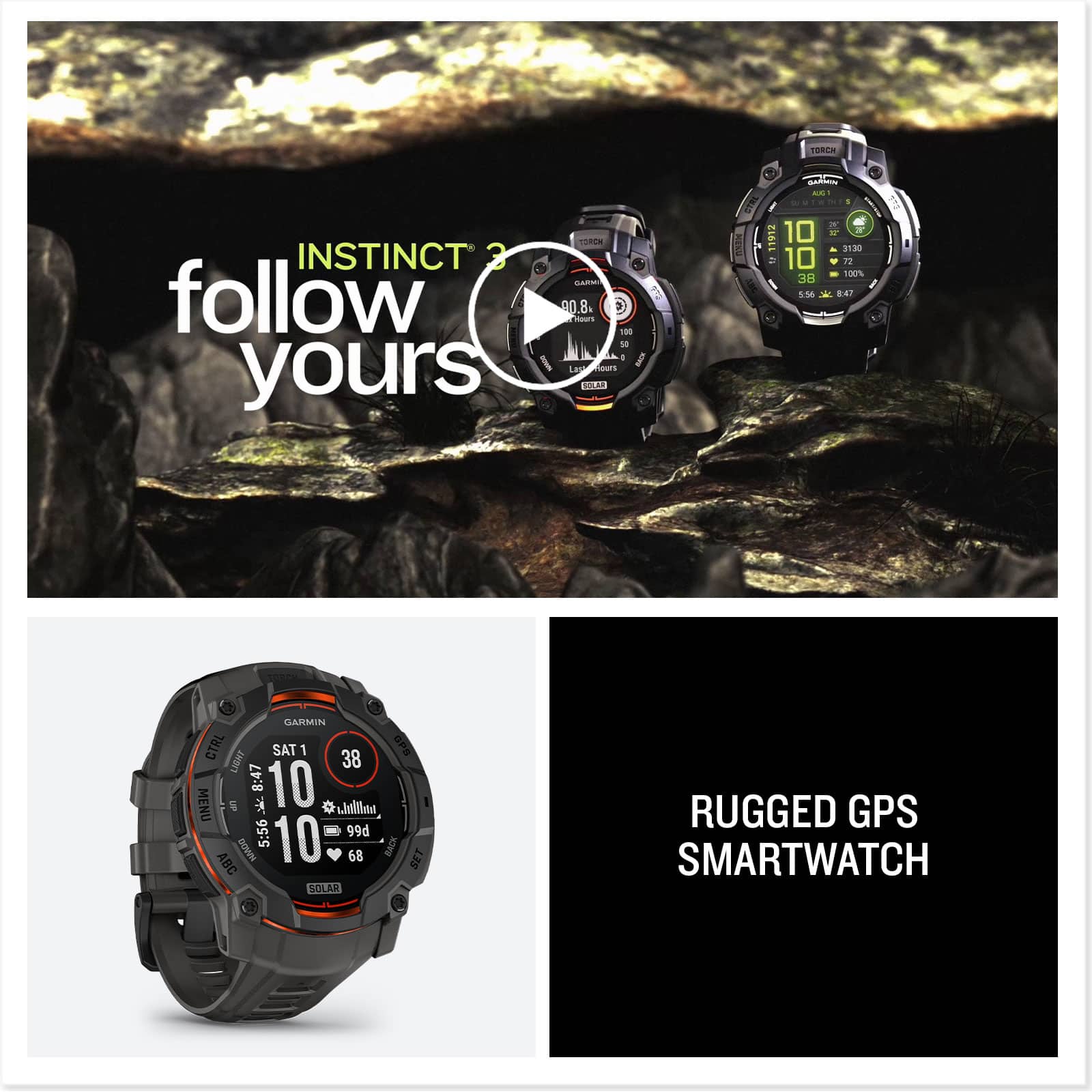 Instinct 2 follow yours SOLAR GPS Smartwatch.