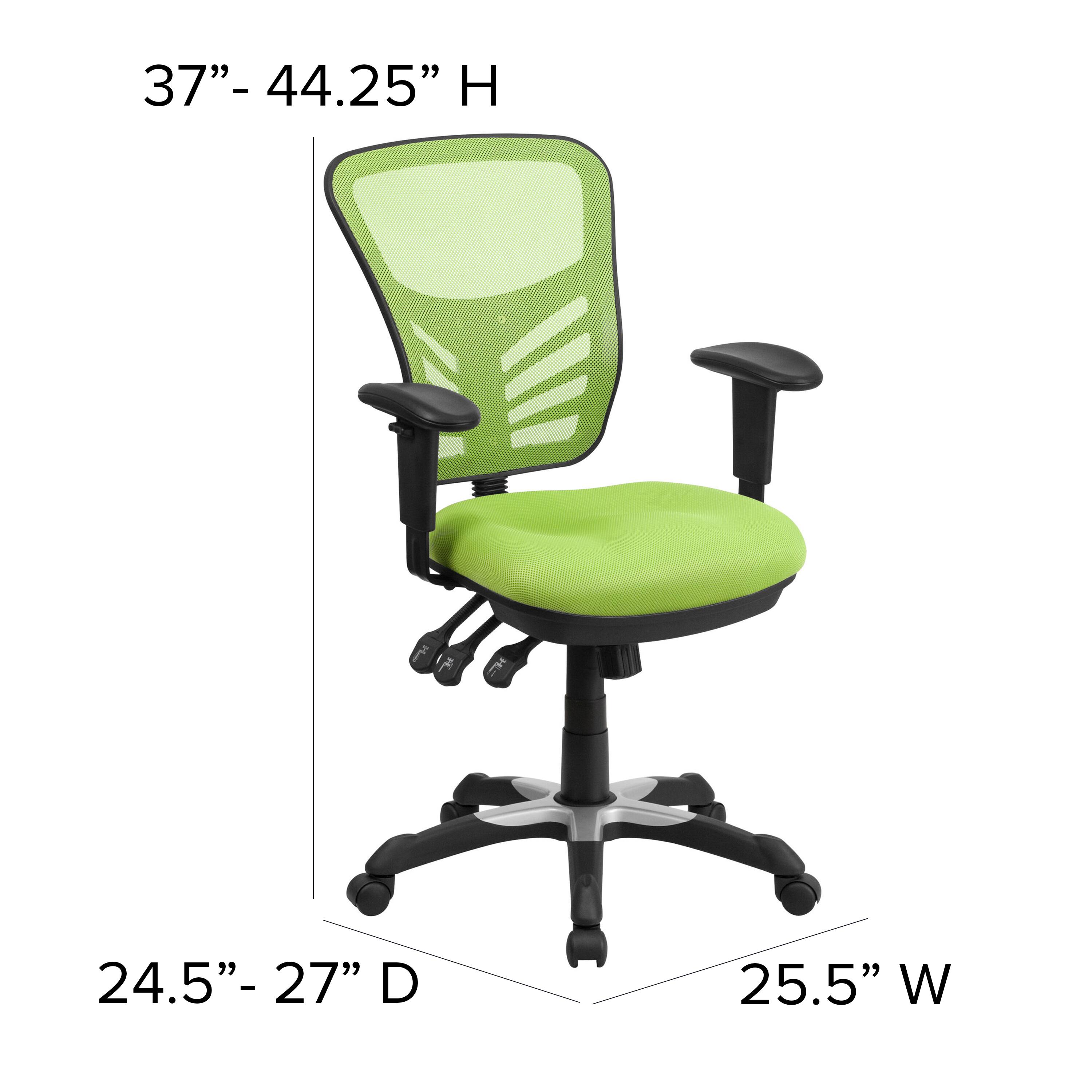37"- 44.25" H  
24.5"- 27" D  
25.5" W