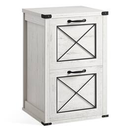 Songmics Home - File Cabinet, Filing Cabinet with 2 File Drawers, Printer Stand, Fit A4, Letter Size, Hanging File Folders - Rustic White