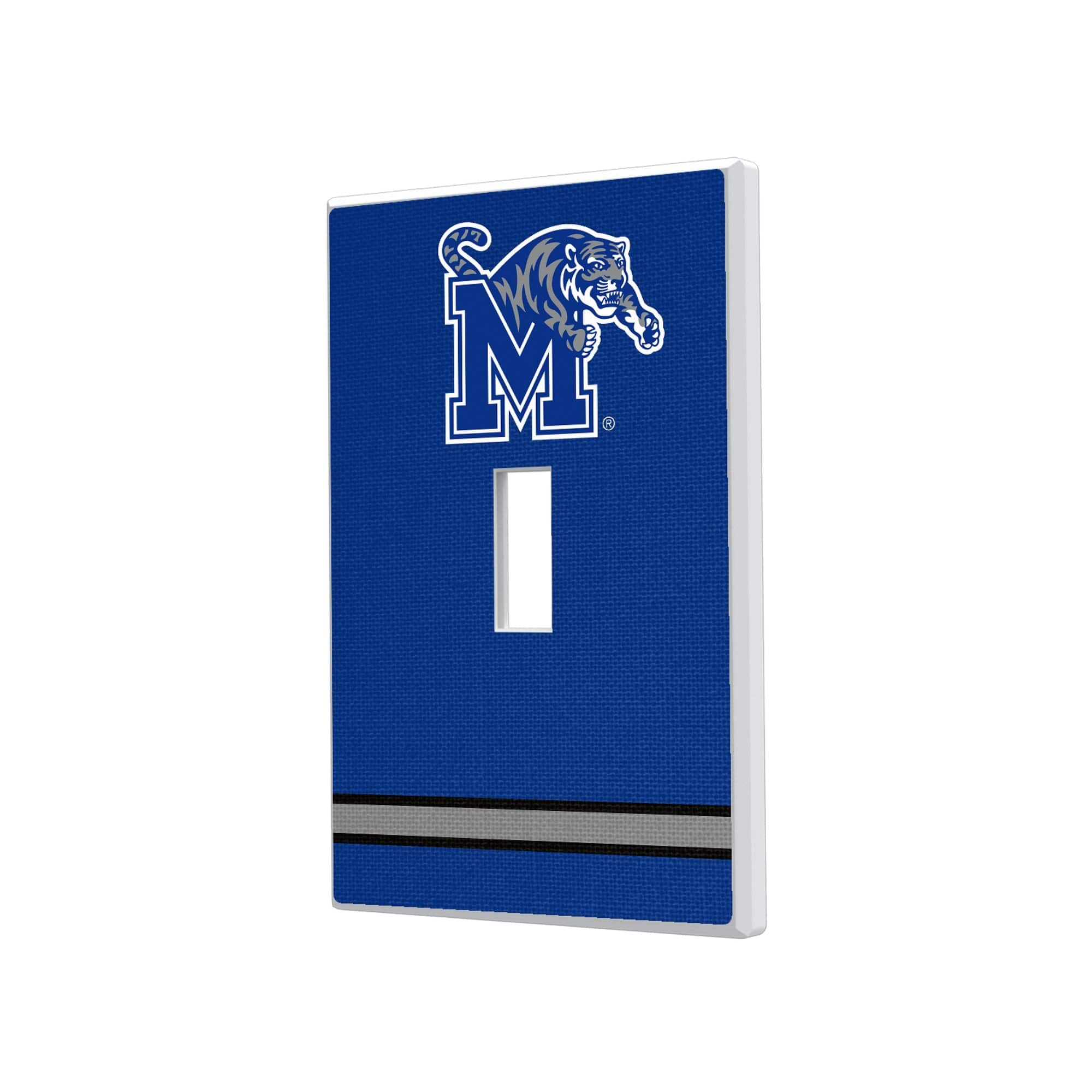 Keyscaper - Memphis Tigers Stripe Design Single Toggle Lightswitch Plate - Multicolor