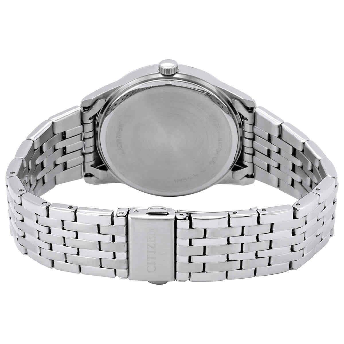 Back. Casio - Quartz BI5000-87E Mens Watch Black Dial Luminous Hands Date Display Stainless Steel 50M - Silver, Black.