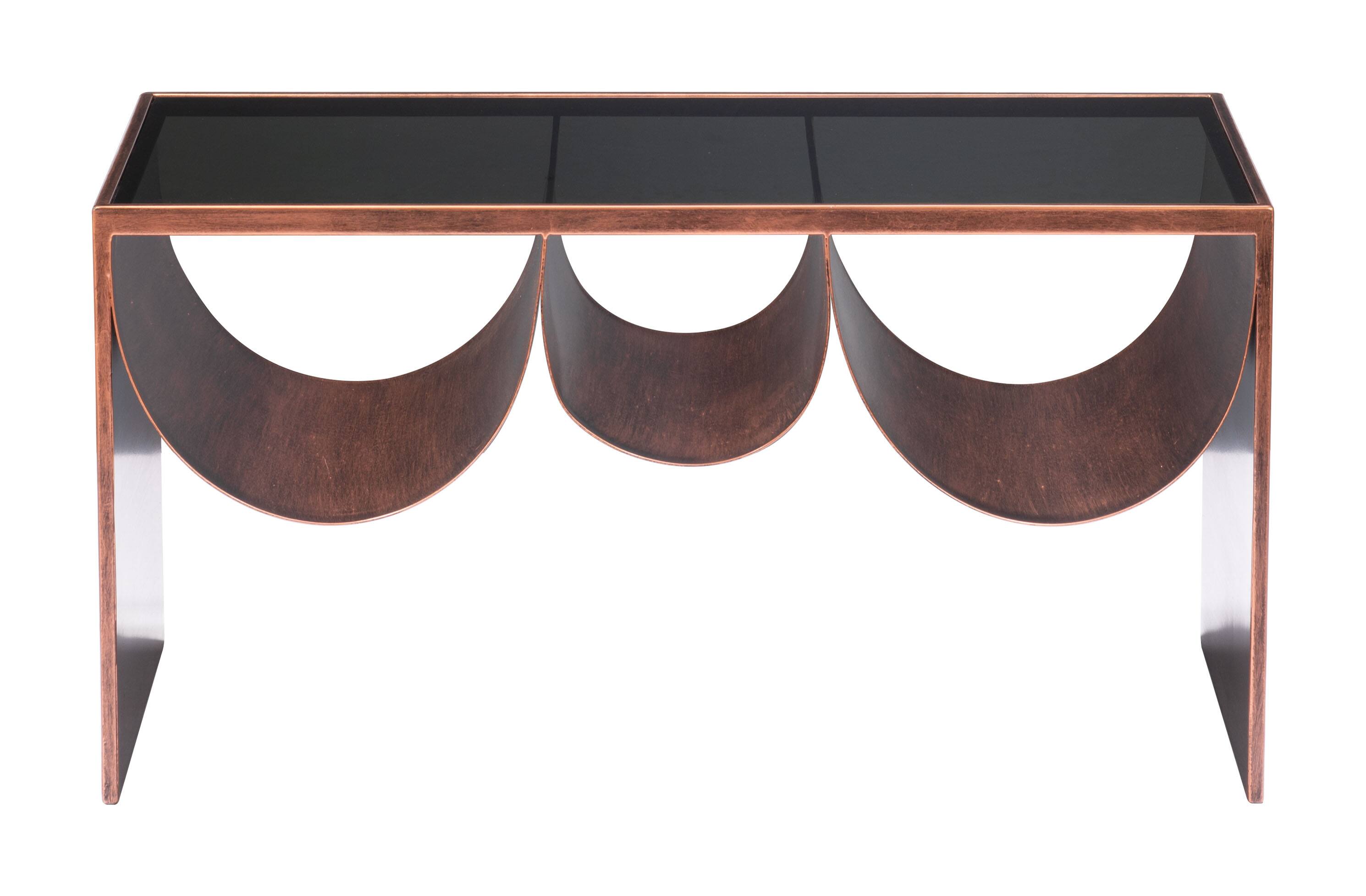 Alt View 1. Hivvago - Aveiro Coffee Table Copper & Black - Copper & Black.