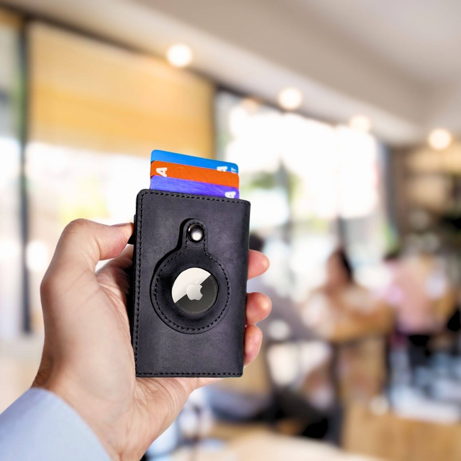 Alt View 9. Vionentus - Slim AirTag Wallet VN100 Elite - Dark Brown.