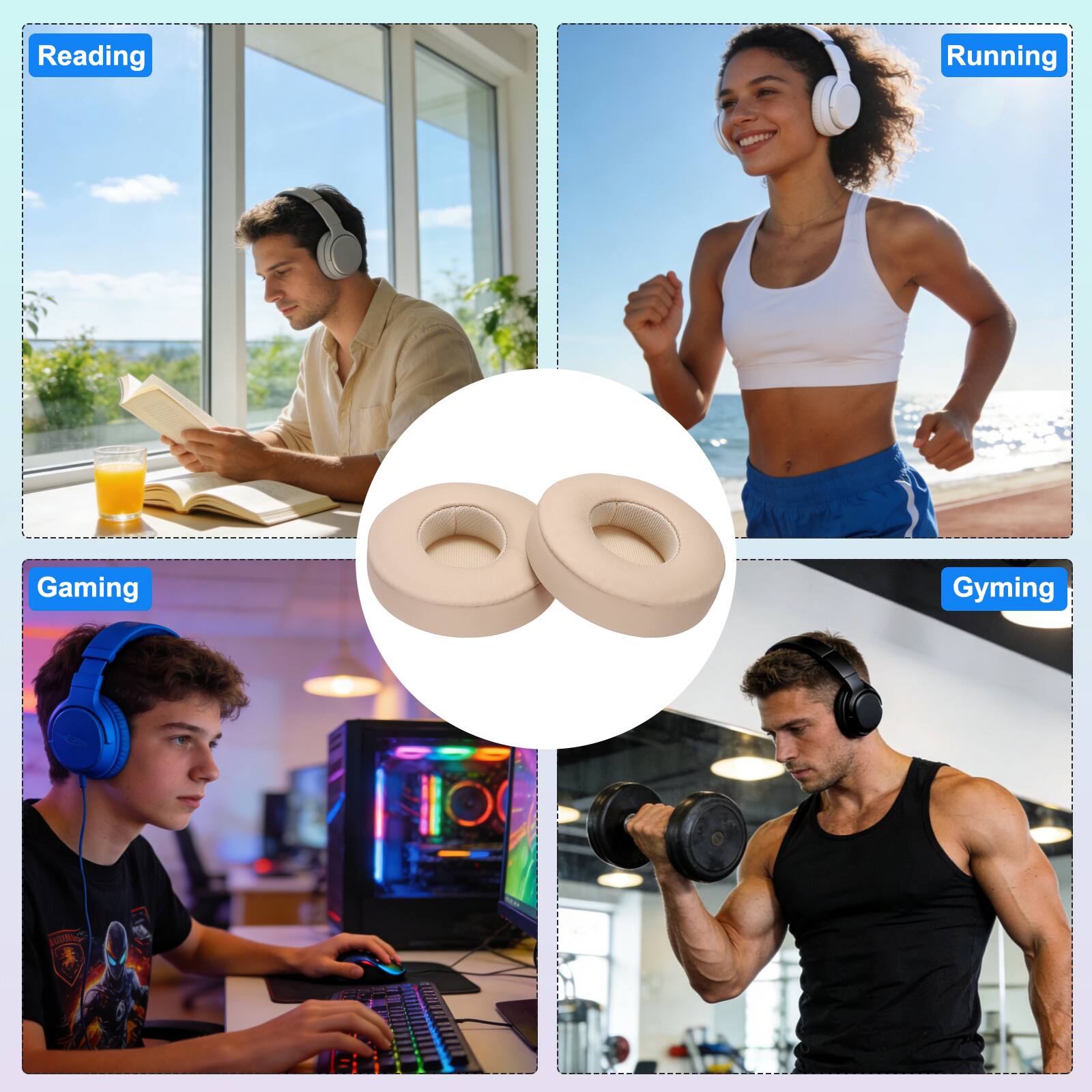 Reading  
Running  
Gaming  
Gyming