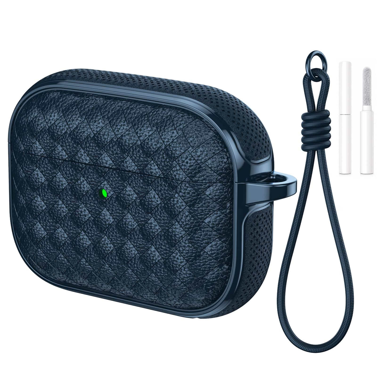 Dteck - for AirPods Pro 3 Case, Woven Series Earbuds Protective Case, Full Drop Protection Cover with Lanyard and Cleaning Kit - Darkblue