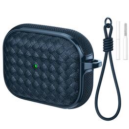 Dteck - for AirPods Pro 3 Case, Woven Series Earbuds Protective Case, Full Drop Protection Cover with Lanyard and Cleaning Kit - Darkblue