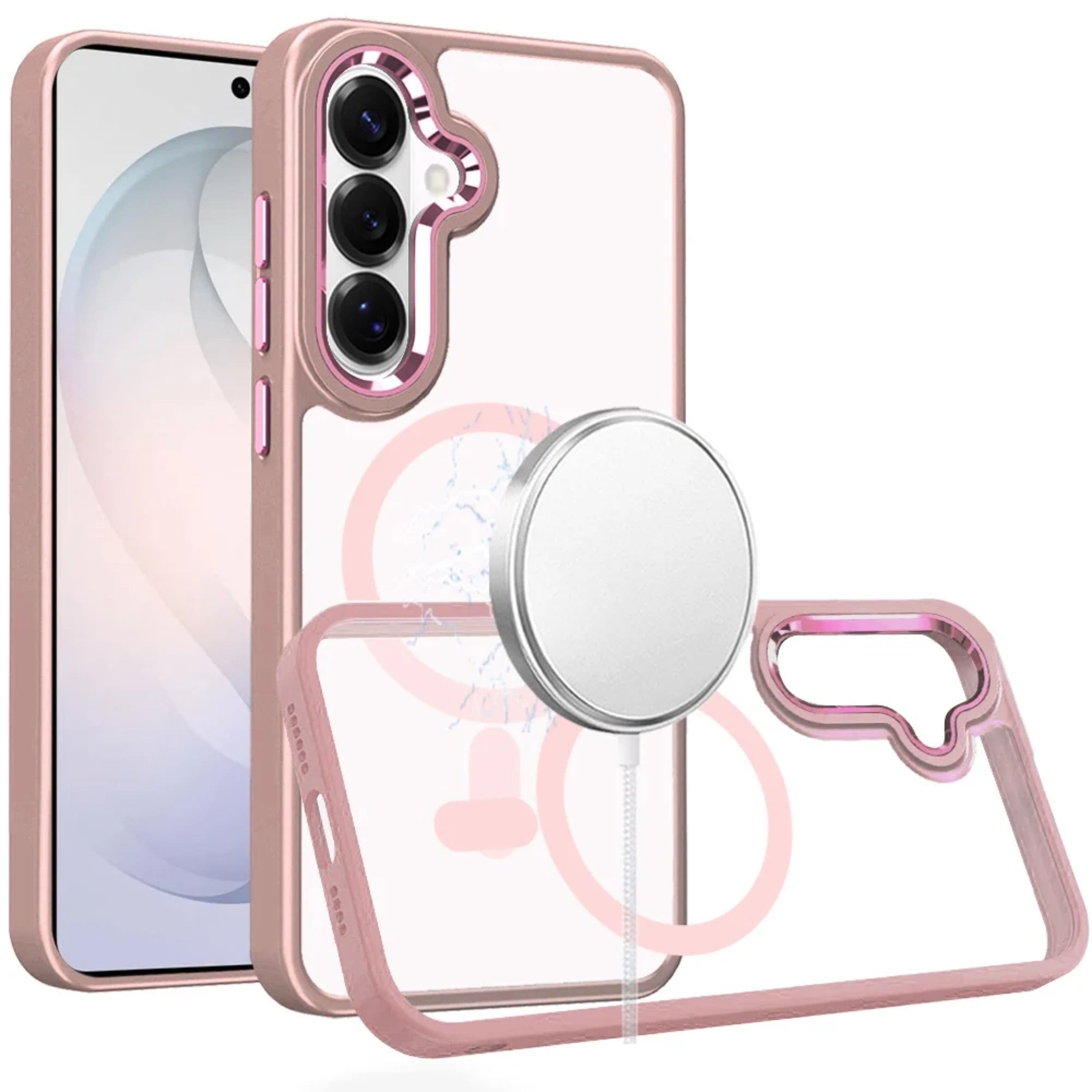 Kitcheniva - Magnetic Ring Cover With Metal Buttons Plus Tempered Glass For Samsung S26 FE - Light Pink price history on PriceWatchPro