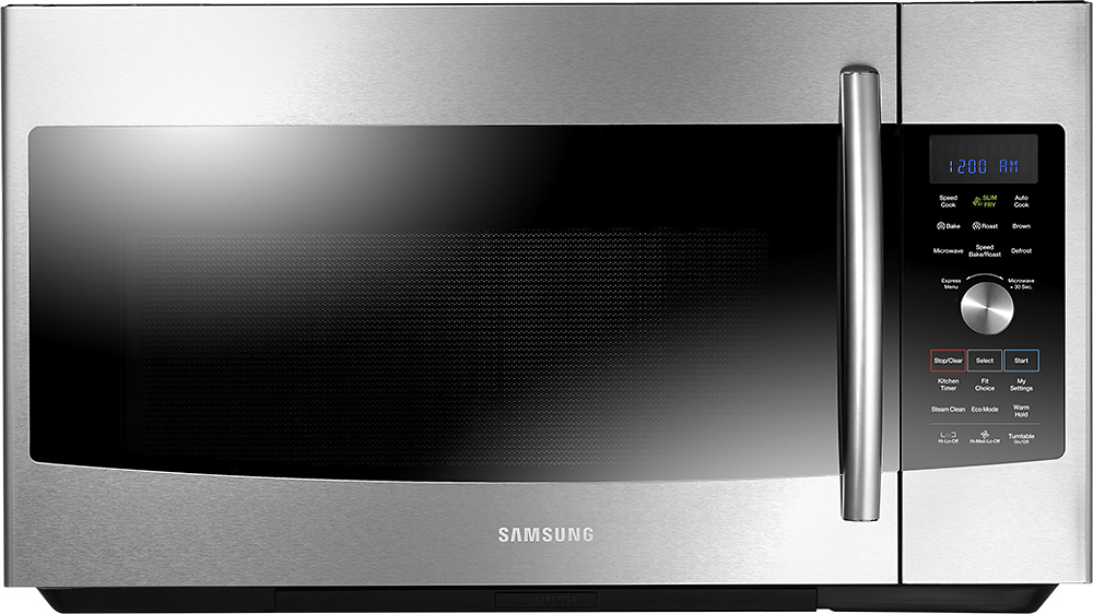 Best Buy: Samsung 1.7 Cu. Ft. SLIM FRY Over-the-Range Convection Microwave  Stainless steel MC17F808KDT