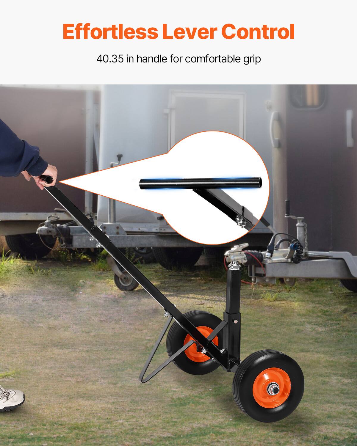 Effortless Lever Control  
40.35 in handle for comfortable grip