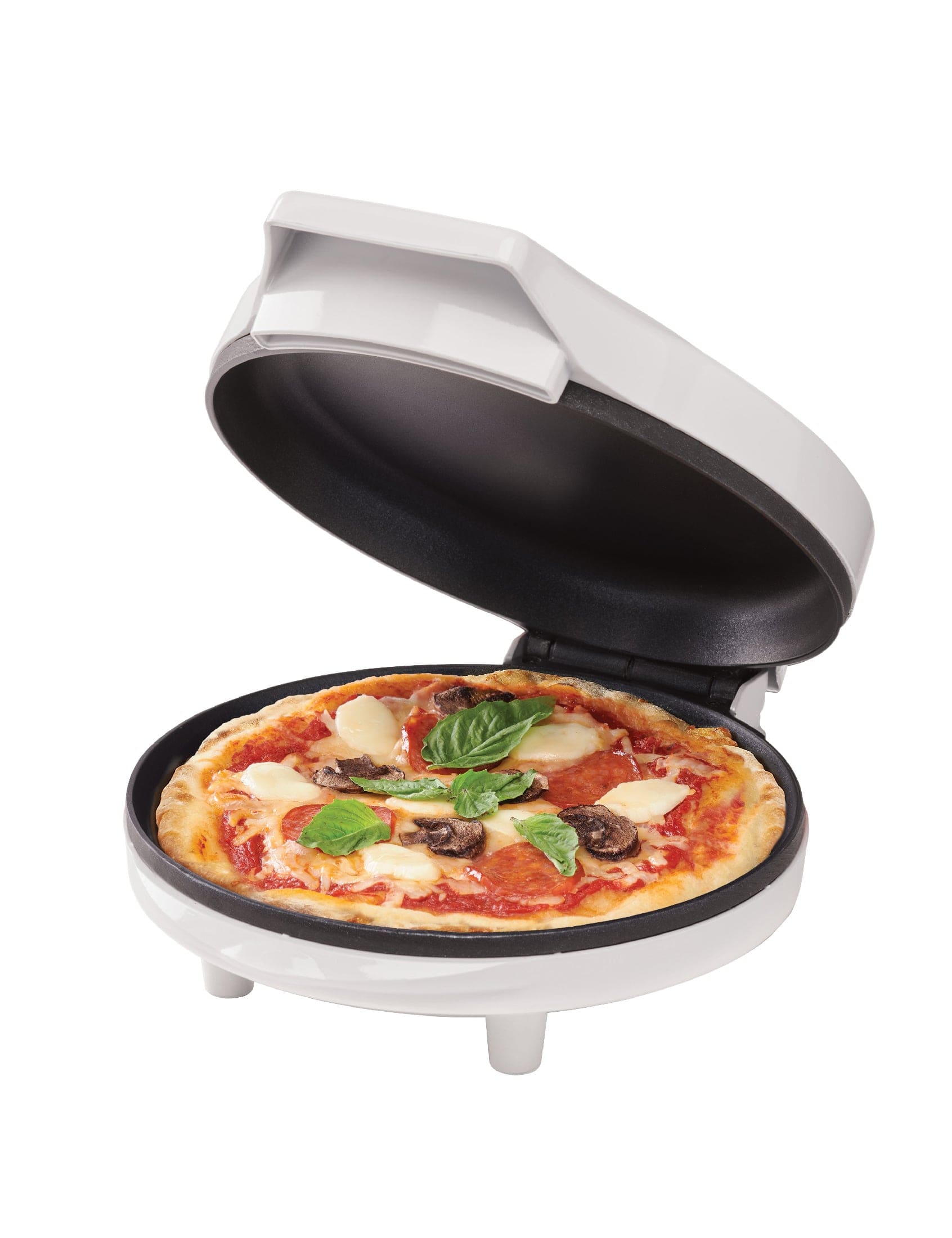 Betty Crocker - Pizza Maker and Electric Grill, Nonstick Pan for Pizzas - White