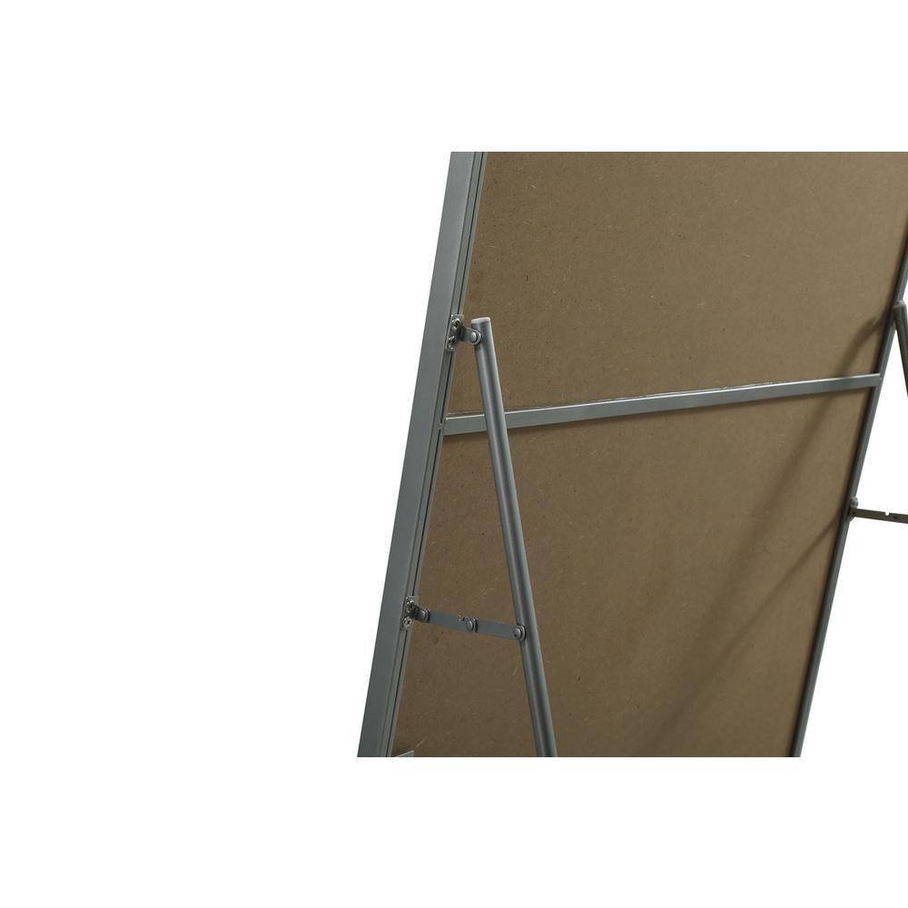 Alt View 1. Elegant Decor - Soft Corner Metal Rectangle Full Length Mirror 32x72 Inch in Silver - Silver.