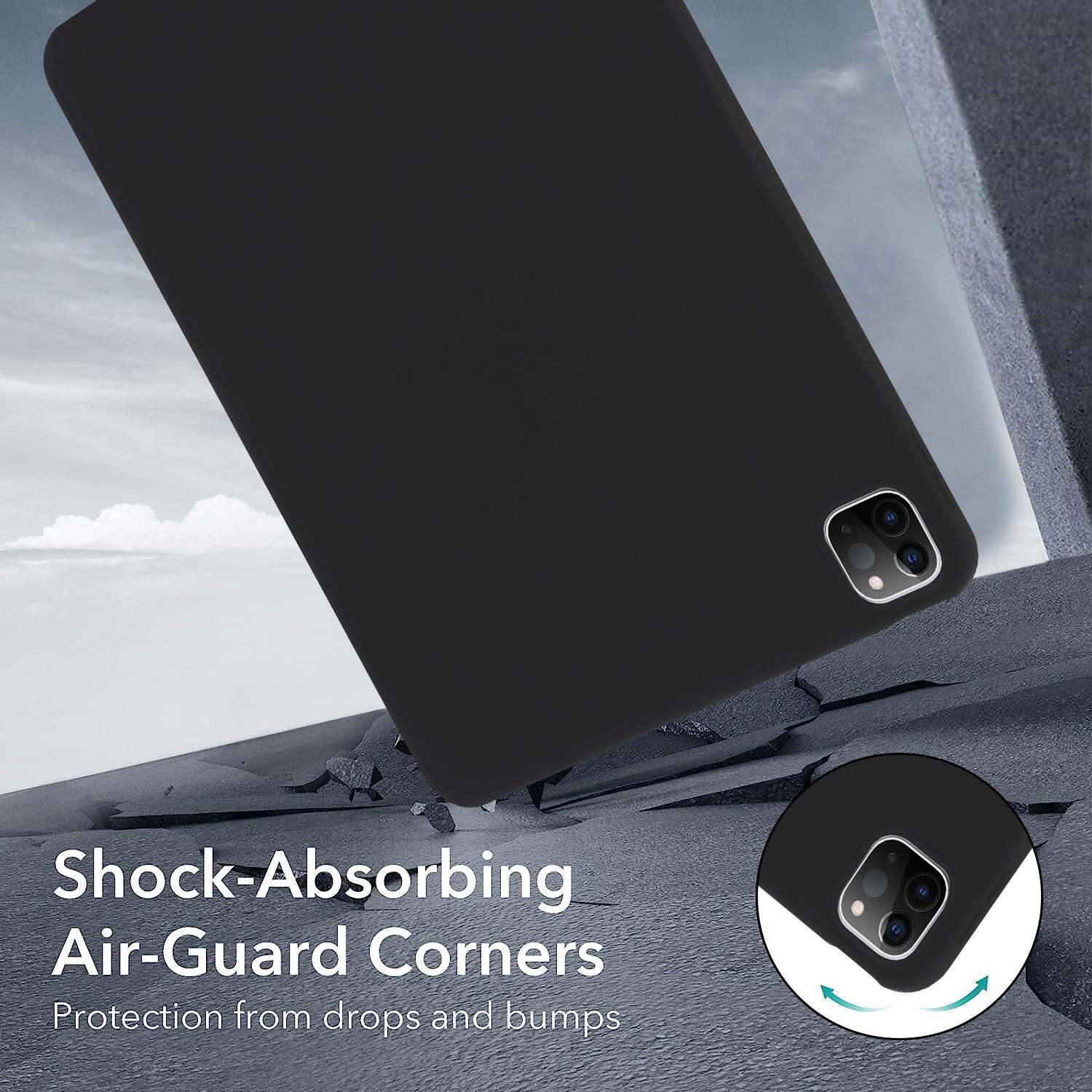 Shock-Absorbing Air-Guard Corners  
Protection from drops and bumps