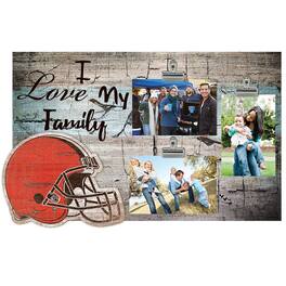Fan Creations - Cleveland Browns 11" x 19" I Love My Family Clip Photo Frame - Multicolor
