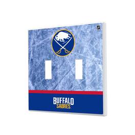 Keyscaper - Buffalo Sabres Wordmark Double Toggle Lightswitch Plate - Multicolor