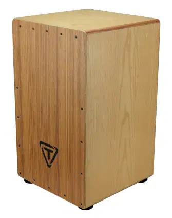 Front. Tycoon Percussion - 29 Series Birch Wood Box Cajon with Zebrano Front Plate, Handmade for Sound, Deep Bass & Sharp Slaps.