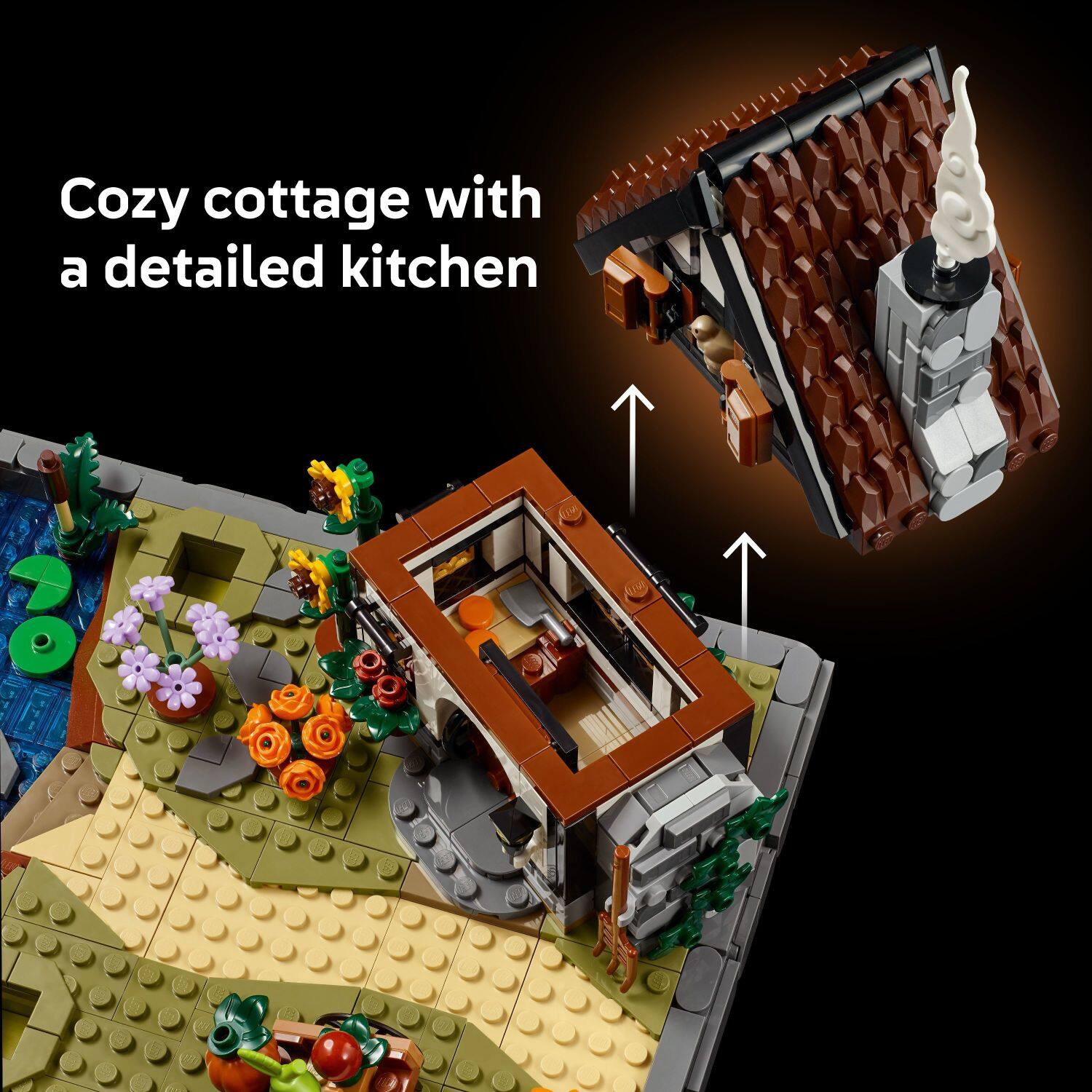Cozy cottage with a detailed kitchen