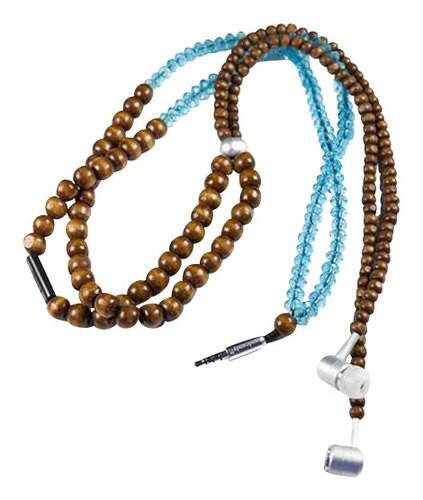 Front Standard. HANDCANDY - The Yogi Dune Tunes Earbud Headphones - Brown/Light Blue.