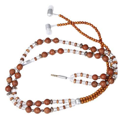 Front Standard. HANDCANDY - The Samsara Lady Buds Earbud Headphones - Brown/Clear.