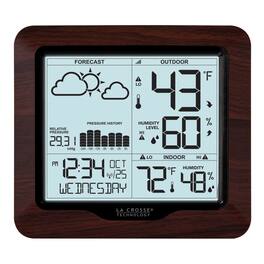 La Crosse Technology - Backlight Wireless Forecast Station with Pressure History - Brown