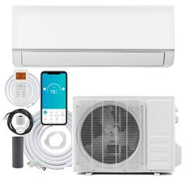 Gymax - 12000 BTU Wifi Enabled Mini Split Air Conditioner & Heater w/Installation Kit - White