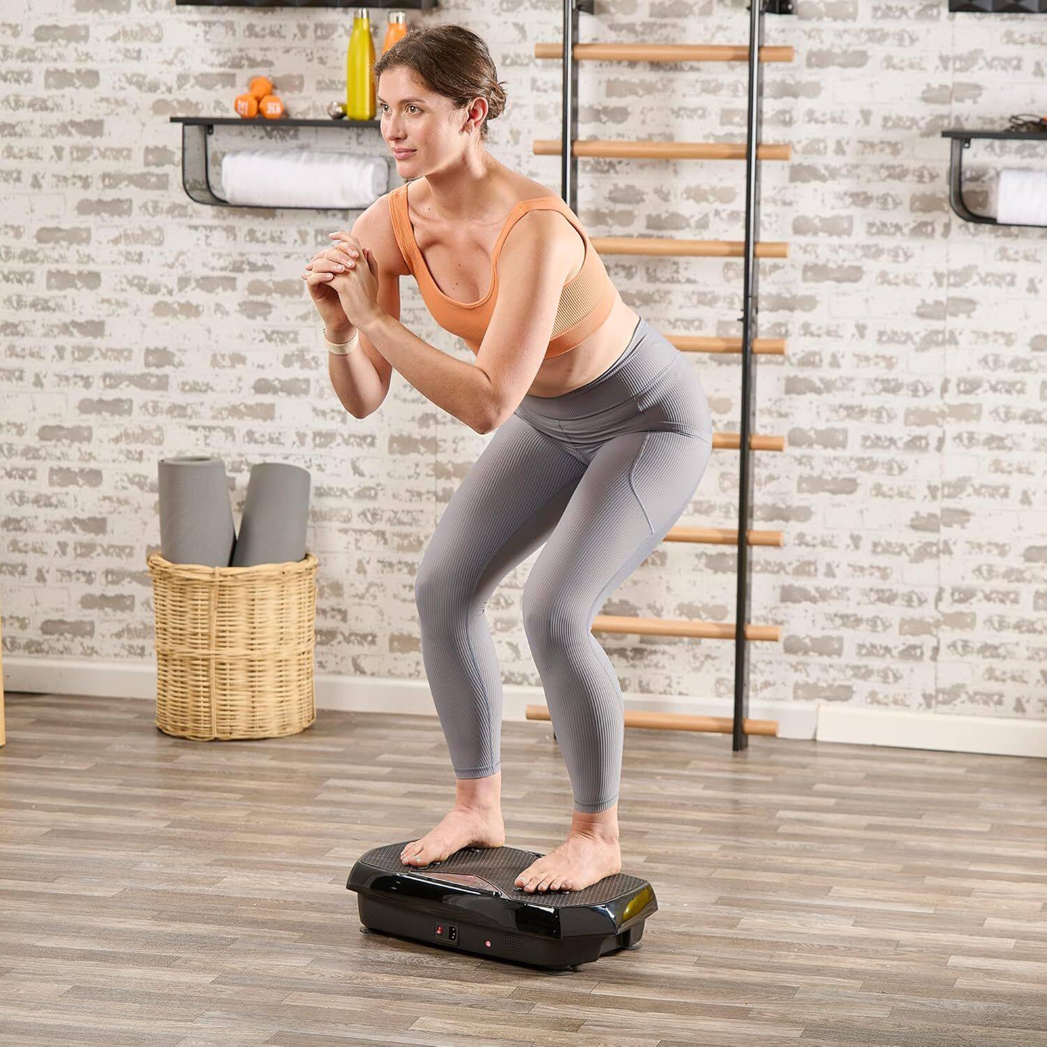 Alt View 2. LifePro - Lifepro HexaPlate Vibration Plate – Whole Body Exercise Machine with Magnetic Acupoints for Muscle Toning & Recovery - Black.