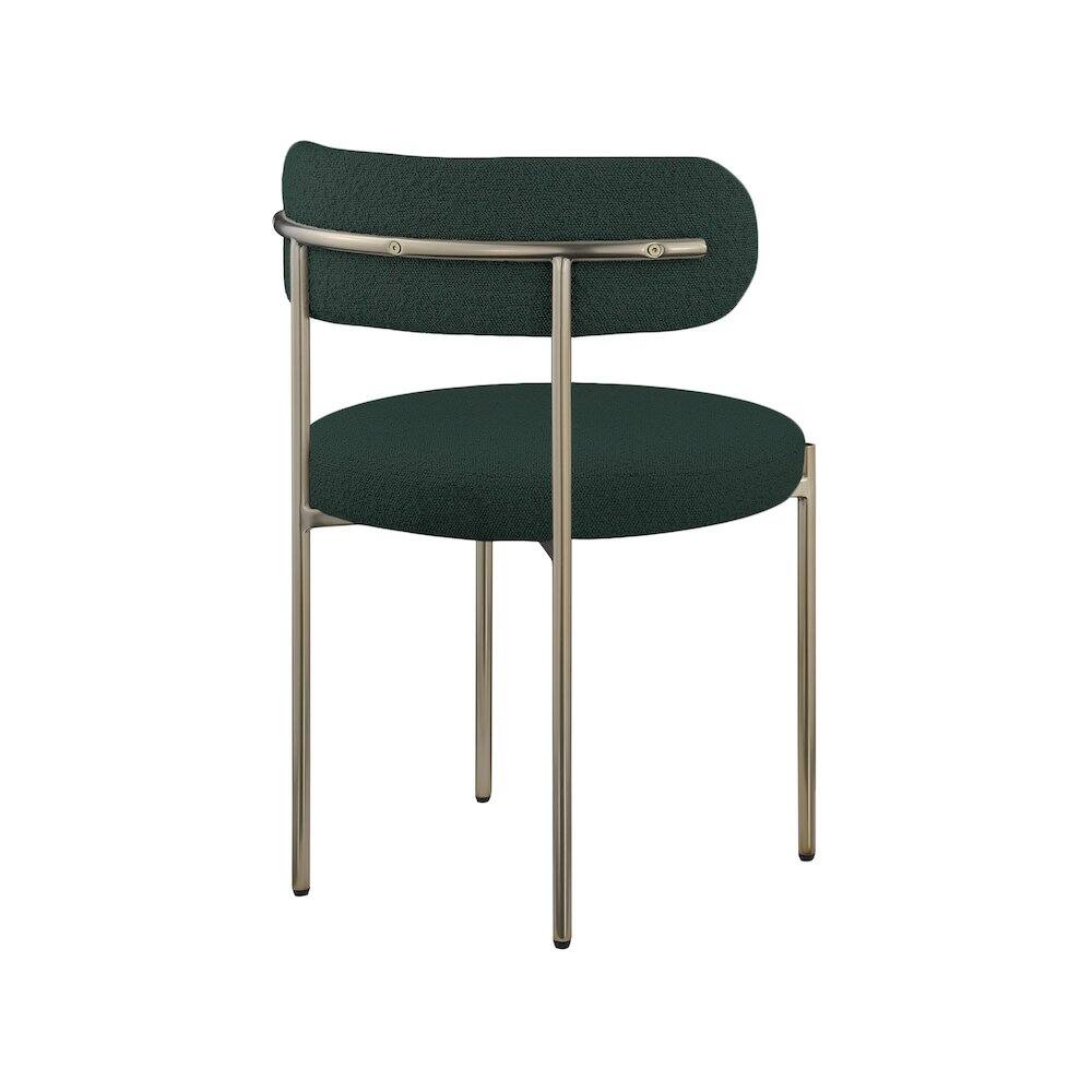 Alt View 4. Meridian Furniture - Beacon Green Boucle Fabric Dining Chair, Set of 2 - Green.
