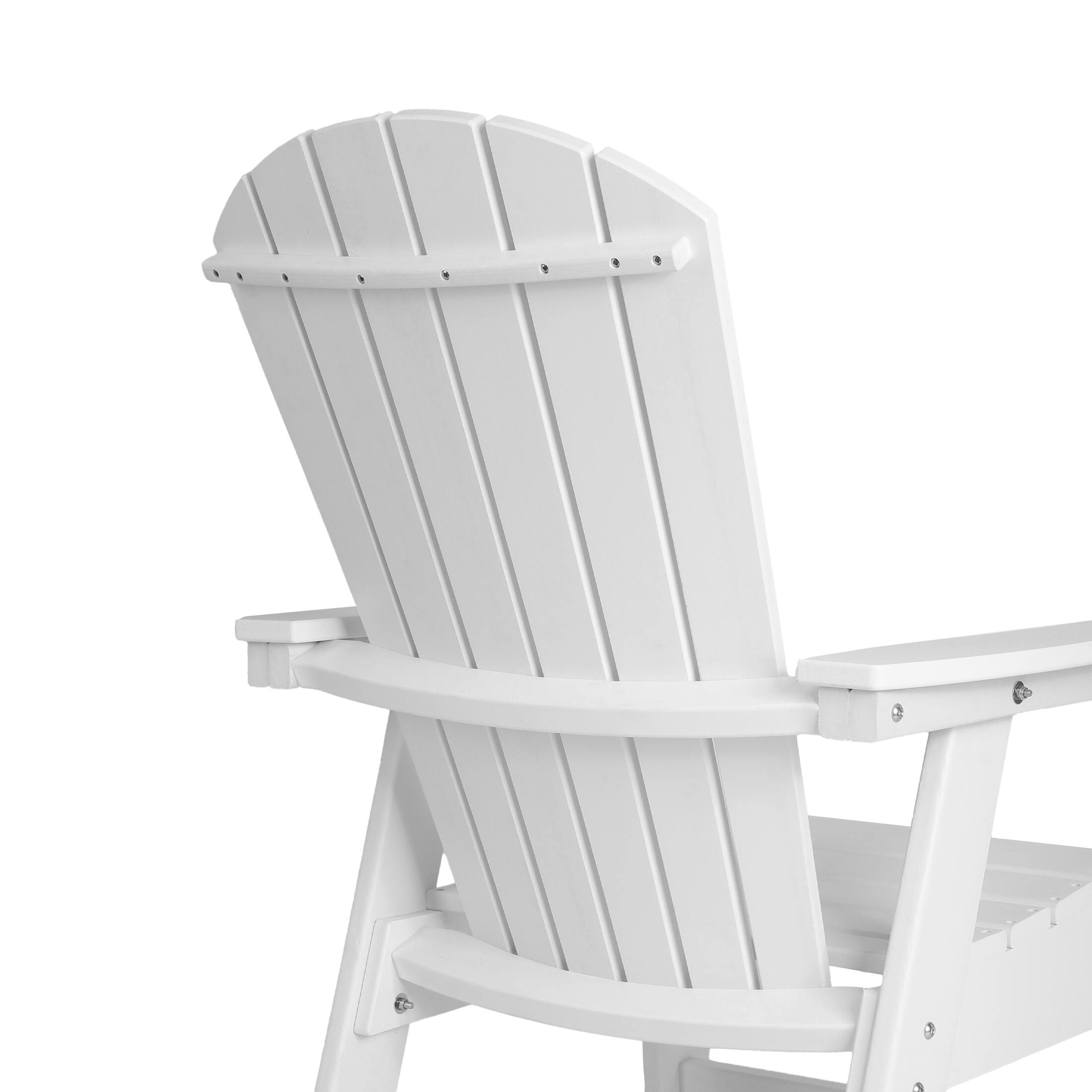 Alt View 3. WestinTrends - WestinTrends Dylan  HDPE Seashell Upright Adirondack Chair (Set of 2) - White.