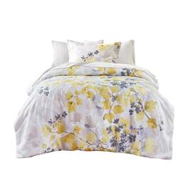 Gracie Mills - Houston Modern Floral Comforter Set with Bed Sheets - Yellow