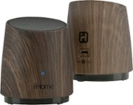 Front Standard. iHome - Rechargeable Mini Speakers - Dark Wood.