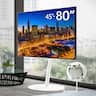 WALL - SevenStand A2 Large Type – Rolling TV Stand for 45–80 Inch TVs, for Living Room and Bedroom, Japan-Engineered Design - Satin White