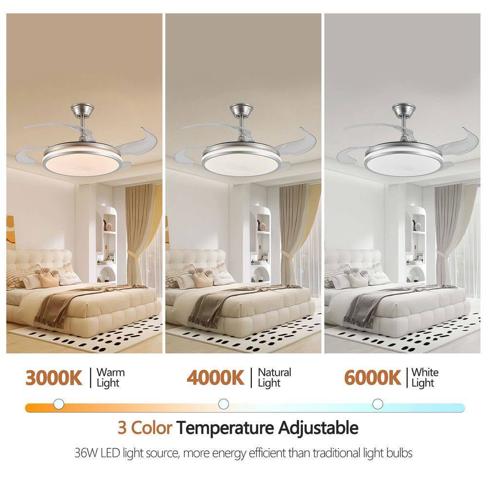 3000K Warm Light  
4000K Natural Light  
6000K White Light  

3 Color Temperature Adjustable  

36W LED light source, more energy efficient than traditional light bulbs