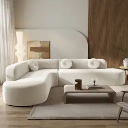 Trinkets Crazed - Modular Sectional Sofa Cloud Sectional Couch, 122" Comfy L Shaped Sofa For Living Room - White