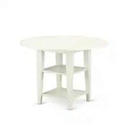 East West Furniture - 3 Piece Dining Table Set Consists of a Round Kitchen Table - White