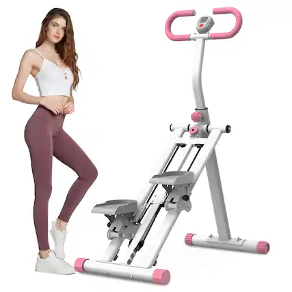 Front. Anysun - Upgrade Vertical Climber - Full-Body Stair Stepper with Stable Frame & Adjustable Handlebar for Home Fitness - Pink.