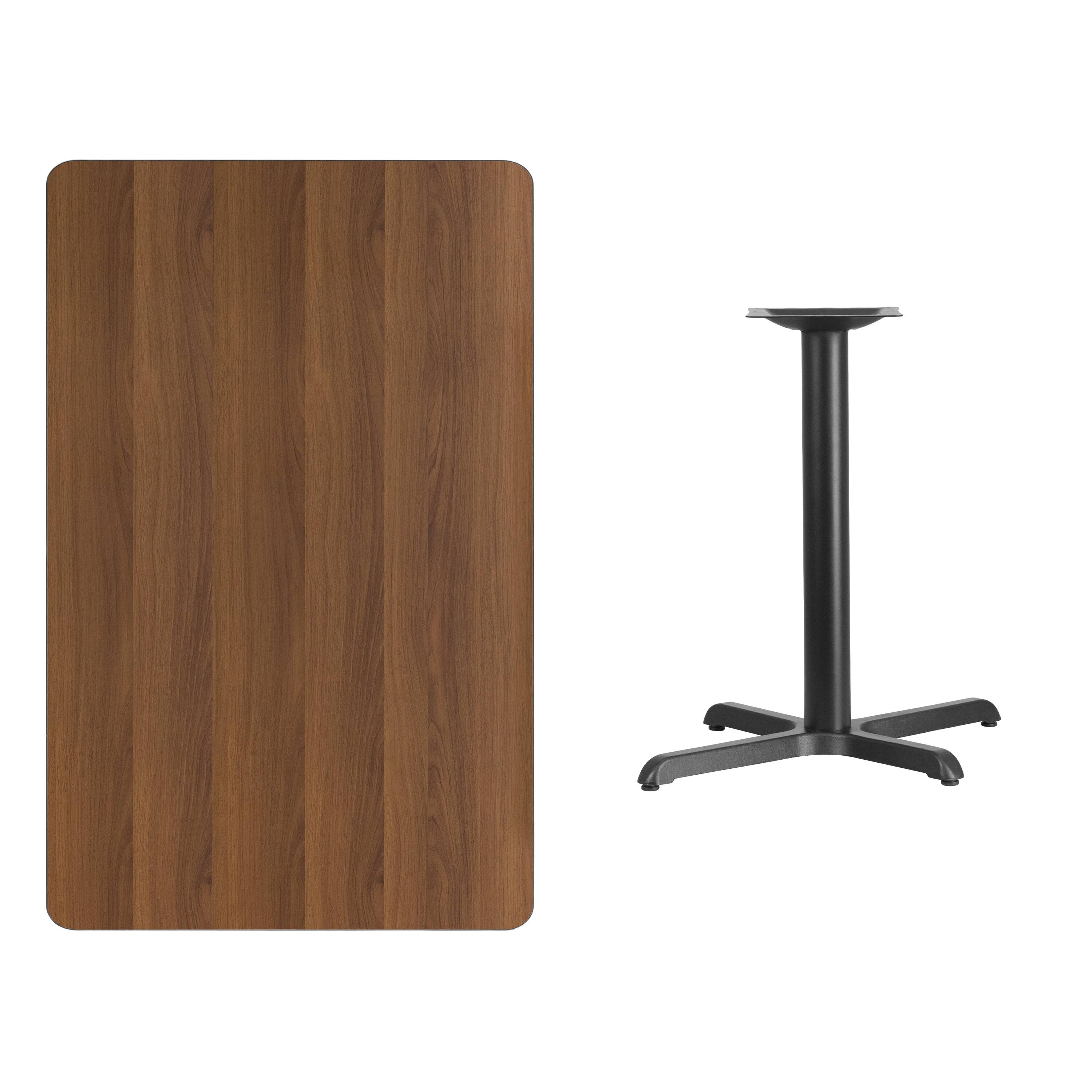 Alt View 2. Emma + Oliver - 30"x48" Rectangular Laminate Table with 23.5"x29.5" Table Height Base - Walnut.