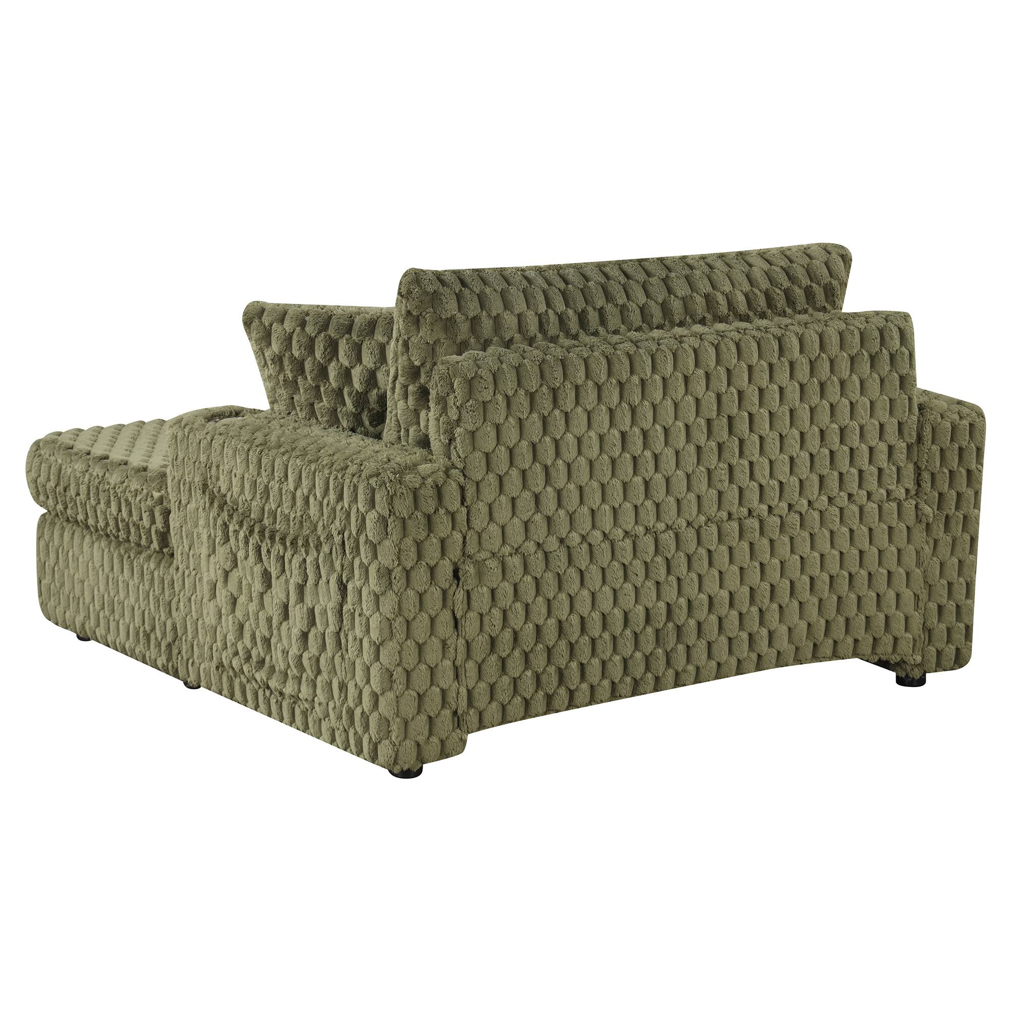 Alt View 2. Vaczon - 58'' Oversized Chaise Lounge, Living Room Plush Sofa Bed Chair Bed, Sleeper Couch Bed With Storage Space, Office Daybed - Green.