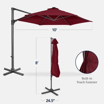 best choice products patio umbrella offset 10 10ft Hanging Outdoor Market w/ Easy Tilt Adjustment quality materials like powder Best Choice Products 10FT Offset