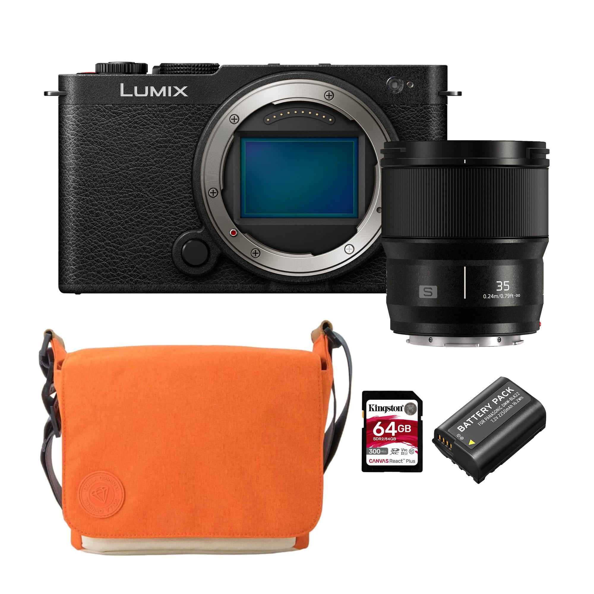 LUMIX S9 Full Frame Camera with Phase Auto Focus (Body) with Panasonic LUMIX S 35mm f/1.8 (L-Mount) bundle