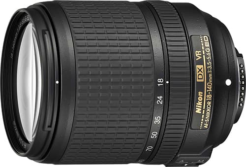 Alt View 1. Nikon - AF-S DX NIKKOR 18-140mm f/3.5-5.6G ED VR Zoom Lens for Select DX-Format Digital Cameras - Black.