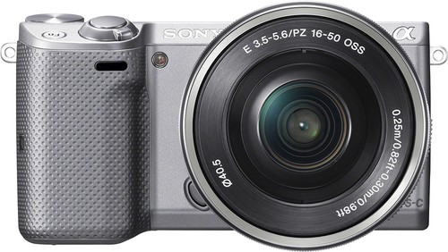  Sony - NEX-5T Compact System Camera with 16-50mm Retractable Lens - Silver