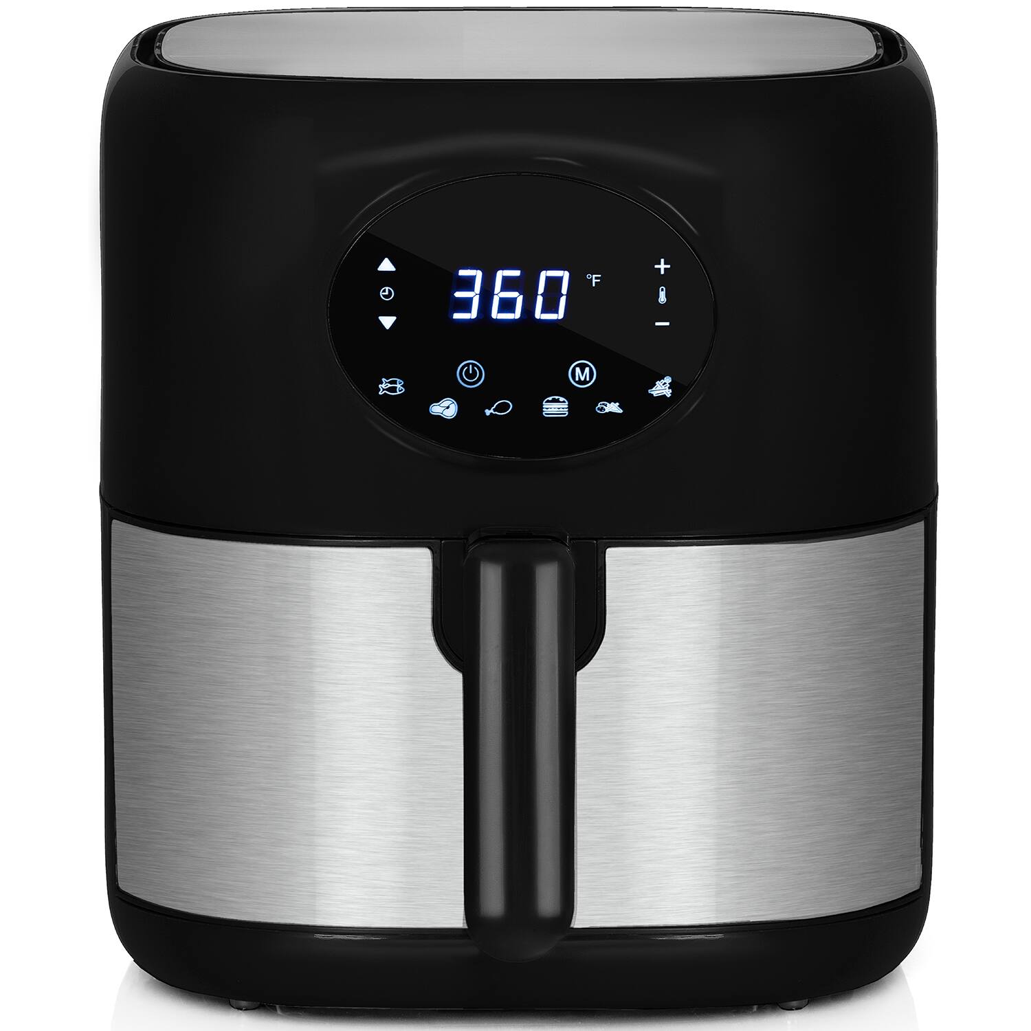 Alt View 3. Deco Chef - 3.7QT Digital Air Fryer with 6 Cooking Presets - Black.