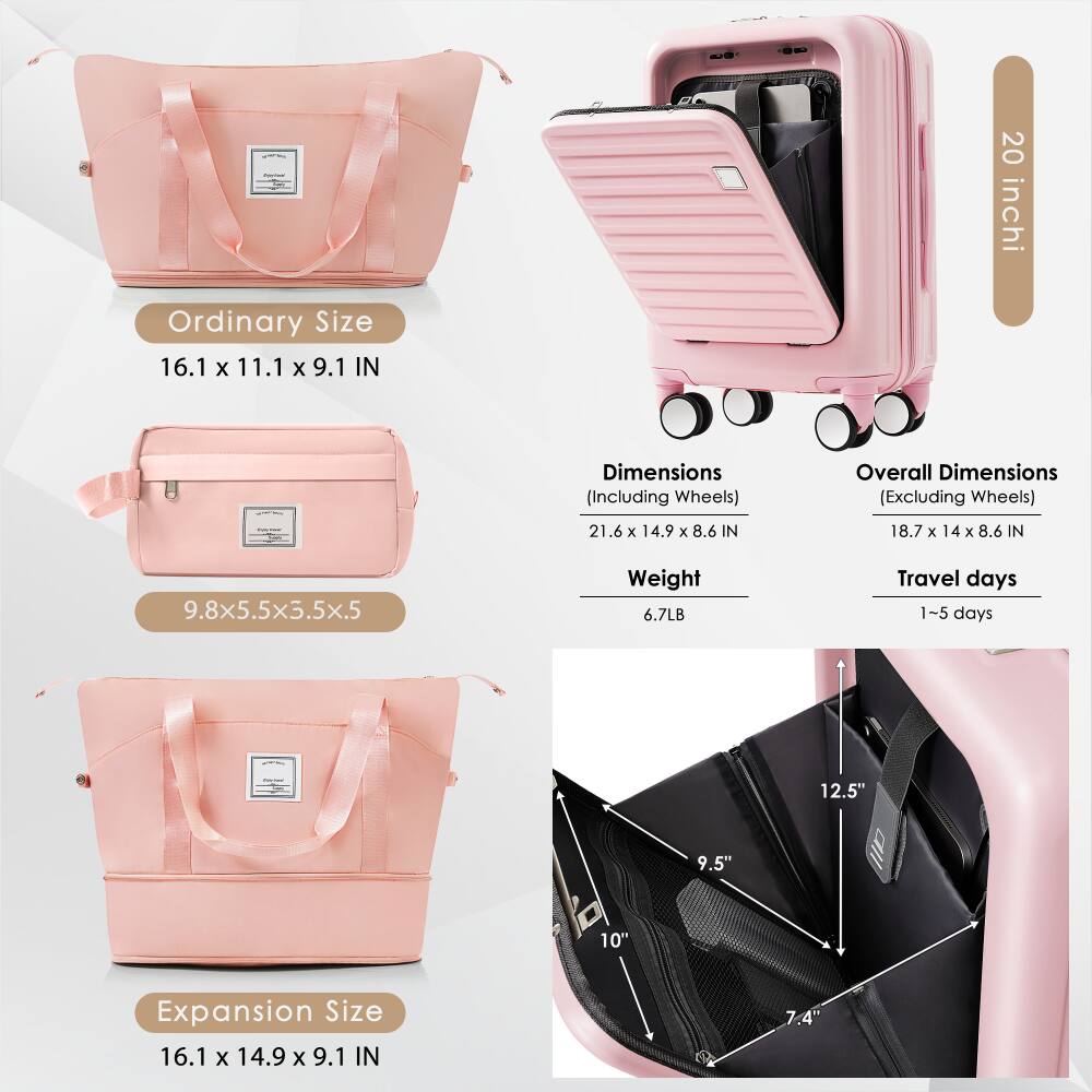 20 inch

Ordinary Size
16.1 x 11.1 x 9.1 IN

Dimensions (Including Wheels)
21.6 x 14.9 x 8.6 IN

Overall Dimensions (Excluding Wheels)
18.7 x 14 x 8.6 IN

Weight
6.7LB

Travel days
1-5 days

Expansion Size
16.1 x 14.9 x 9.1 IN

9.8 x 5.5 x 3.5 x 0.5

12.5" 9.5" 10" 7.4"