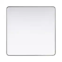Elegant Decor - Contour Metal Square Mirror 42x42 - Silver