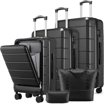 LUGGEX 5 Piece Expandable Hardside Luggage Set with Tote and LUGGEX 5 Piece Expandable Hardside Luggage Set with Tote and