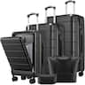 LUGGEX - 5 Piece Expandable Hardside Luggage Set with Tote and Toiletry Bag - FX-Lite - Black
