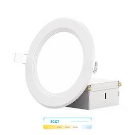 Infibrite - 4 In. Ultra-Thin Recessed LED Downlight 9W 750LM 3CCT Selectable Wet Rated, Triac Dimmable 24-Pack - White