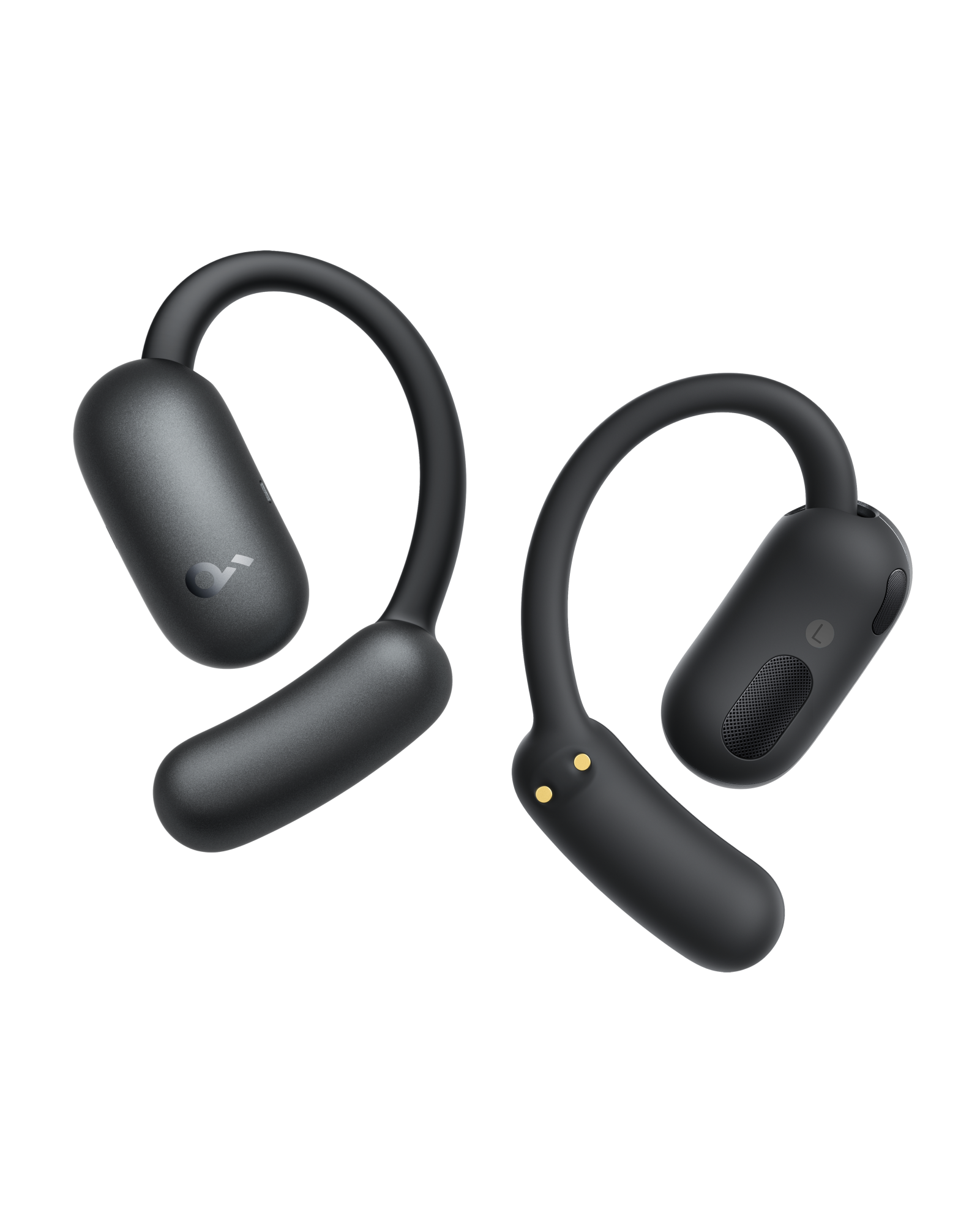 Front. Soundcore - by Anker AeroFit 2  Open-Ear Headphones with Adjustable Ear Hooks - Black.